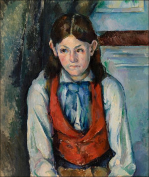 Boy in a Red Vest, Paul Cézanne - plakat 50x70 cm