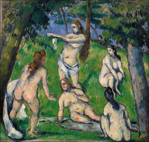 Five Bathers, Paul Cézanne - plakat 40x40 cm