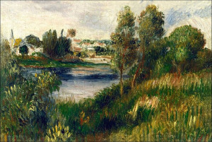 Landscape at Vétheuil, Auguste Renoir - plakat 30x