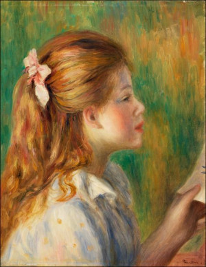 Reading, Pierre-Auguste Renoir - plakat 50x70 cm
