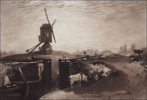 Liber Studiorum Windmill and Lock, William Turner