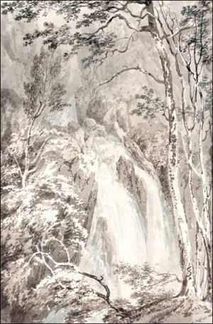 A Waterfall, William Turner - plakat 30x40 cm