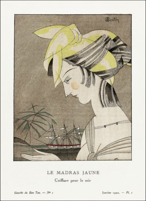 Le madras jaune, coiffure pour le soir - plakat 20
