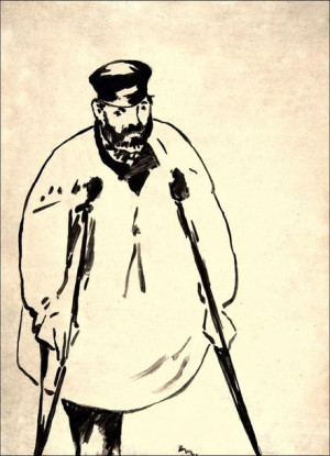 A Man on Crutches, Edouard Manet - plakat 40x50 cm