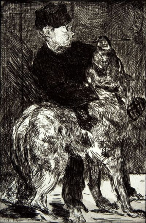 Boy and Dog, Edouard Manet - plakat 30x40 cm