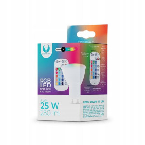 Żarówka LED RGB + Biały 5W z pilotem 250lm