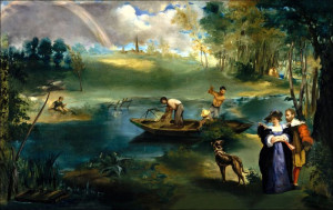 Fishing, Edouard Manet - plakat 80x60 cm