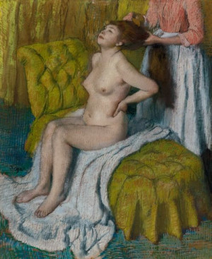 Woman Having Her Hair Combed , Edgar Degas - plaka
