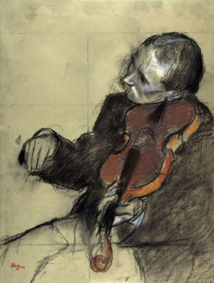 Violinist, Study for The Dance Lesson, Edgar Degas