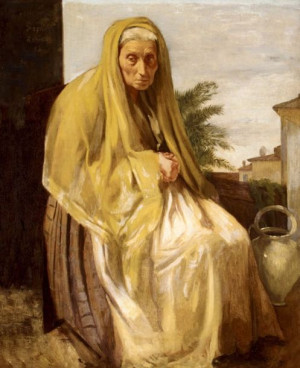 The Old Italian Woman, Edgar Degas - plakat 21x29,