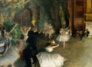 The Rehearsal of the Ballet Onstage, Edgar Degas -