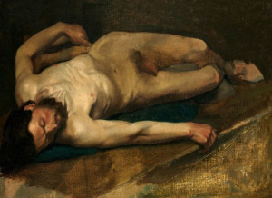 Male Nude, Edgar Degas - plakat 60x40 cm
