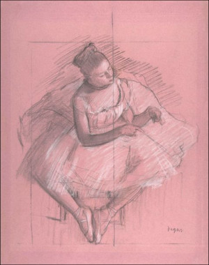 Seated Dancer, Edgar Degas - plakat 61x91,5 cm