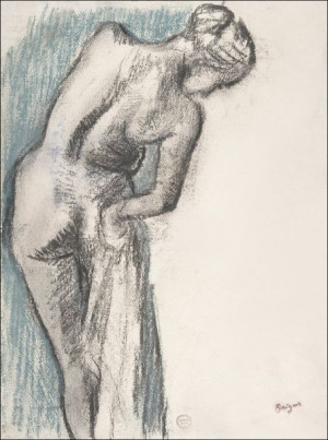 Naked woman, Edgar Degas - plakat 21x29,7 cm