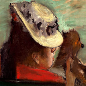 Lady with a Dog, Edgar Degas - plakat 30x30 cm