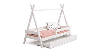 HIT! 100% Drewniane łóżko TIPI PLUS 180x80 BIAŁE