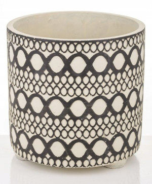 Osłonka cementowa czarno biała boho 12 cm