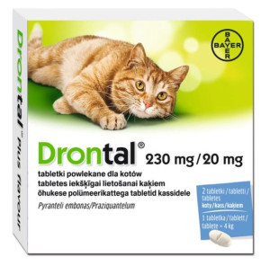 Tabletki Odrobaczające Na Odrobaczanie dla Kota Drontal Bayer 2 Tabletki