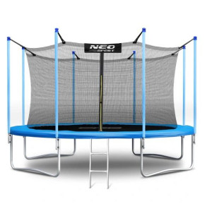 DUŻA Trampolina dla dzieci z SIATKĄ+ Drabinką 374cm trampolina ogrodowa