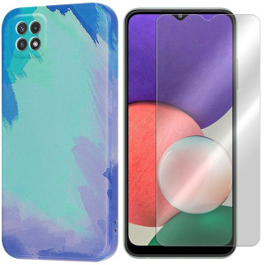 Etui Do Samsung Galaxy A22 5g Velvet Water + Szkło