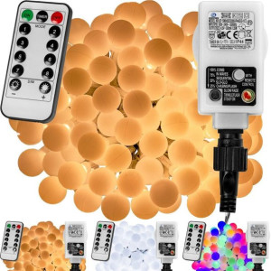 Lampki kulki 50 LED z programatorem, ciepły biały, zasilacz (id: 323995)