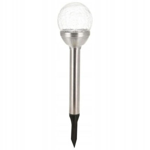 Lampa solarna LED ogrodowa lampka KULA ekologiczna 8 cm