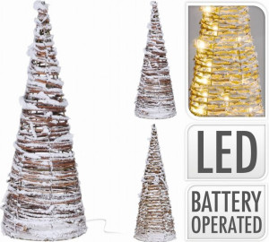 Choinka rattanowa 10 LED dekoracyjna 40 cm