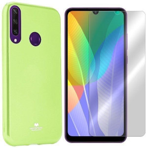 Etui Do Huawei Y6p Pokrowiec Mercury Jelly + Szkło