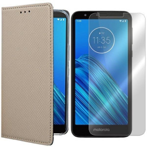 Etui Do Motorola Moto E6 Pokrowiec Magnet + Szkło