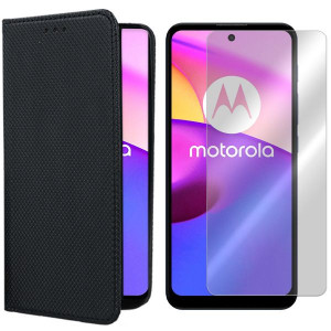 Etui Do Motorola Moto E30 Pokrowiec Magnet + Szkło
