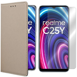 Etui Do Realme C25y Pokrowiec Case Magnet + Szkło