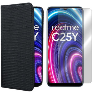 Etui Do Realme C25y Pokrowiec Case Magnet + Szkło