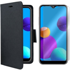 Etui Do Samsung Galaxy A02 Kabura Fancy + Szkło 9h