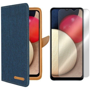 Etui Do Galaxy A02s Sm-a025 Fancy Canvas + Szkło