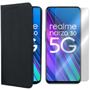 Etui Do Realme Narzo 30 5g Pokrowiec Magnet +szkło