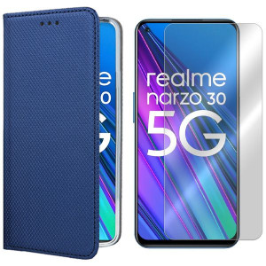 Etui Do Realme Narzo 30 5g Pokrowiec Magnet +szkło