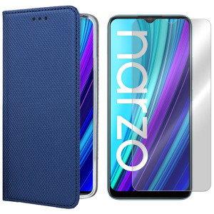 Etui Do Realme Narzo 30a Pokrowiec Magnet + Szkło
