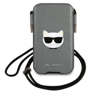 Torebka Karl Lagerfeld KLHCP12LOPHCHG 6,7 cali szary/grey hardcase Saffiano