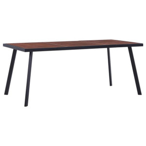 Stół jadalniany, ciemne drewno i czerń, 180x90x75 cm, MDF