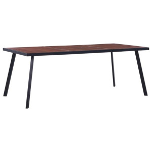 Stół jadalniany, ciemne drewno i czerń, 200x100x75 cm, MDF