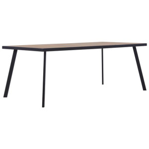 Stół jadalniany, jasne drewno i czerń, 180x90x75 cm, MDF