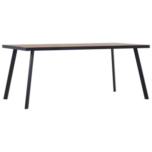 Stół jadalniany, jasne drewno i czerń, 200x100x75 cm, MDF