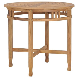Stół jadalniany, Ø 80 cm, lite drewno tekowe
