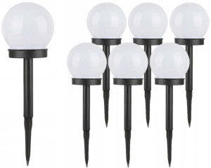 6x Lampa Solarna LED ogrodowa wbijana słupek 10 cm