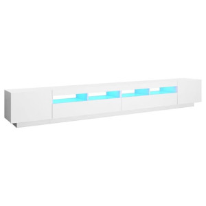 Szafka pod TV z oświetleniem LED, biała, 300x35x40 cm