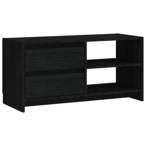 Szafka pod TV, czarna, 80x31x39 cm, drewno sosnowe