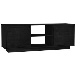 Szafka pod telewizor, czarna, 110x30x40 cm, drewno sosnowe