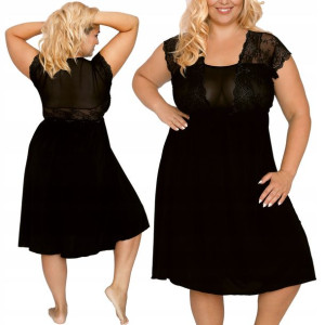 Akcent Koszula Nocna Plus Size 504 Czarny 4Xl