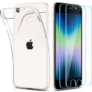 Etui + 2 Szkła Spigen Crystal do iPhone 7 / 8 / SE 2020 / 2022 Crystal Clea