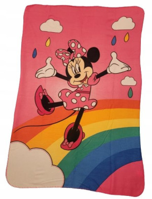 MYSZKA MINNIE Koc polarowy, Narzuta 140x100 cm